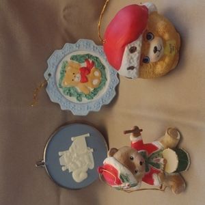 Bundle me! Four vintage Christmas holiday animal ornaments.